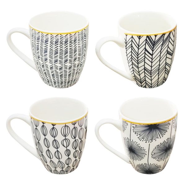 ADORN MUG PRINT BLACK 8.3X10.5CM ASSORTED