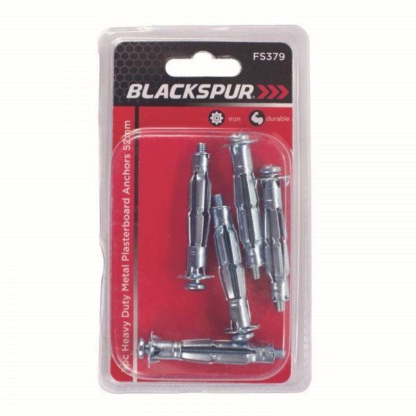 BLACKSPUR PLASTERBOARD ANCHORS 5PC H/DUTY METAL