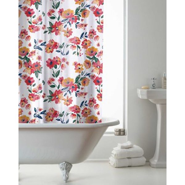 COUNTRYCLUB PEVA SHOWER CURTAIN WITH HOOKS BLOSSOM