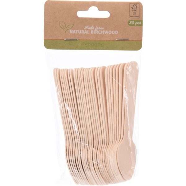 SPOON BIRCH WOOD SET 30 PIECES