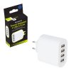 TRAVEL ADAPTOR 2 PIN EURO USB 4 PORT