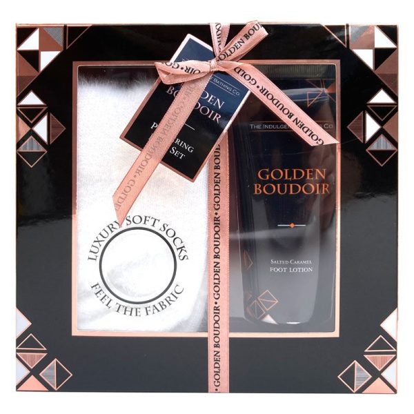 THE INDULGENT BATHING CO SALTED CARAMEL PAMPERING FOOT SET 2PCE