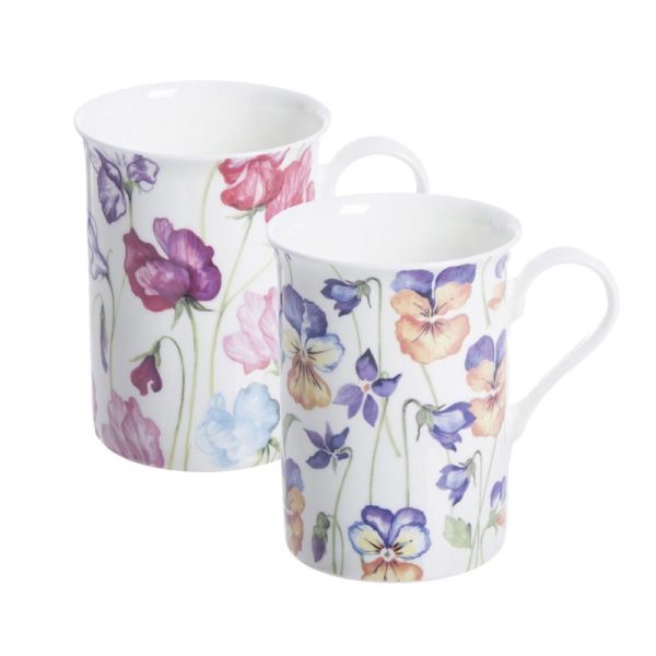 PRICE & KENSINGTON VIOLA & SWEETPEA ASSORTED FINE CHINA MUG