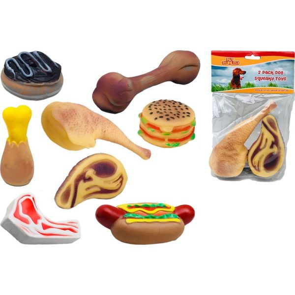 2 PACK DOG SQUEAKY TOYS