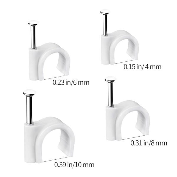 DEKTON ROUND CABLE CLIP ASSORTMENT 390PCS