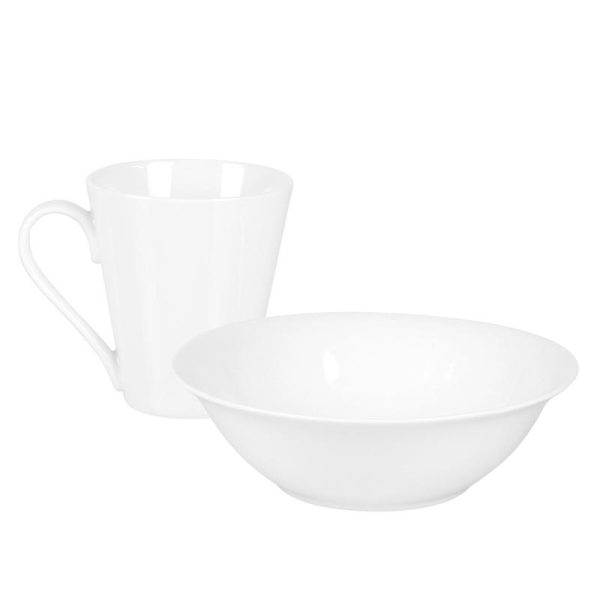 ONYA DINNER SET 16 PIECES 4 MUGS 4 BOWLS 4 DINNER PLATES 4 SIDE PLATES PURE PERFECTION WHITE