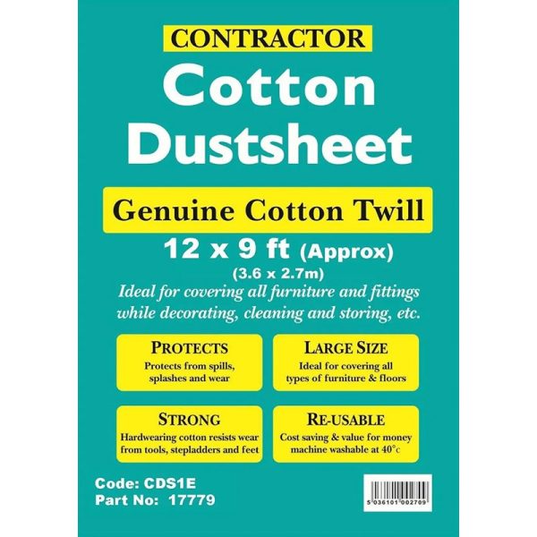 TRISTAR COTTON DUST SHEET 12X9FT