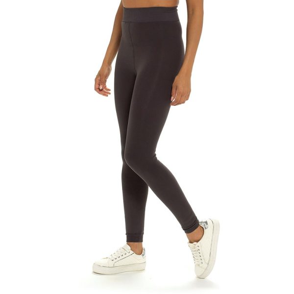 LADIES VELVET PLUSH LEGGINGS CHARCOAL