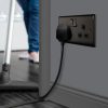 BG BLACK NICKEL 2 GANG SWITCH SOCKET