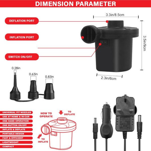 DEKTON ELECTRIC AIR PUMP 2IN1