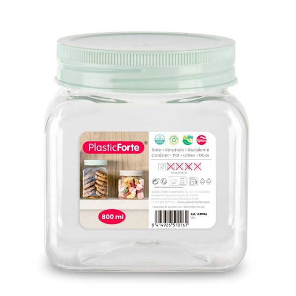 SQUARE CANISTER CLASSIC 800ML ASSORTED VRM