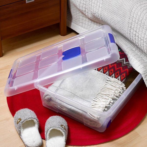 PLASTIC FORTE UNDER BED WHEELED STORAGE BOX 31LTR