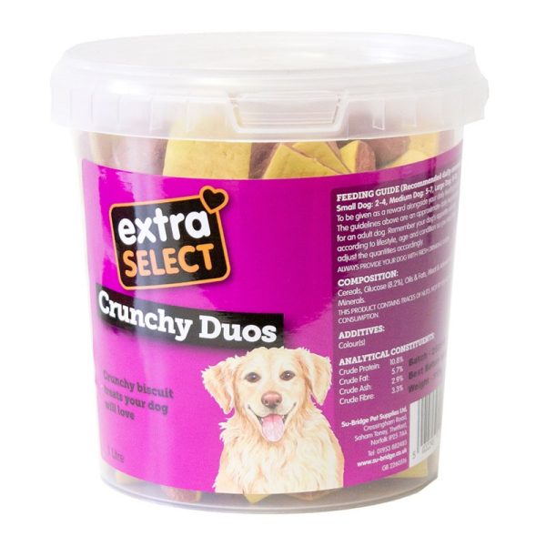 EXTRA SELECT CRUNCHY DUOS BUCKET FOR DOGS 1LTR EACH