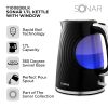 TOWER SONAR 1.7LTR TEXTURED BLACK KETTLE