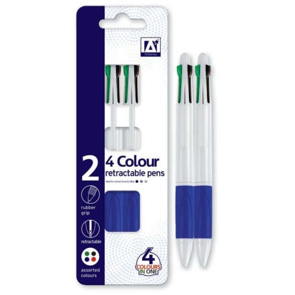 ANKER 4 COLOUR PENS PACK OF 2