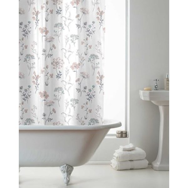 COUNTRYCLUB PEVA SHOWER CURTAIN WITH HOOKS FLEUR