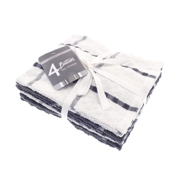 COUNTRYCLUB TEA TOWELS BUTTON TERRY 4PCS