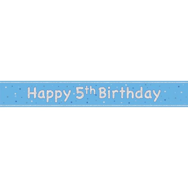 HAPPY 5TH BIRTHDAY BANNER BLUE 9FT