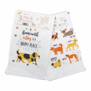 COUNTRYCLUB KITCHEN TOWELS DOGS PACK OF 3