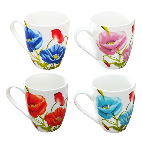 ADORN MUG POPPY 8.3X10.5CM ASSORTED