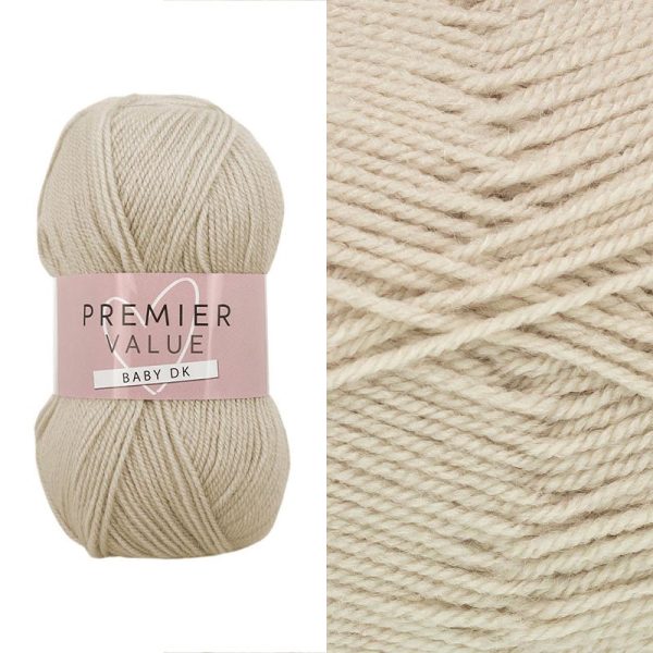 PREMIER WOOL DOUBLE-KNIT BABY YARN 285M 100G PACK OF 5 ALMOND