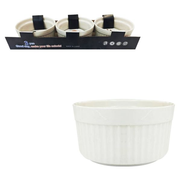 WHITEWARE RAMEKINS 100X50MM 3PCE