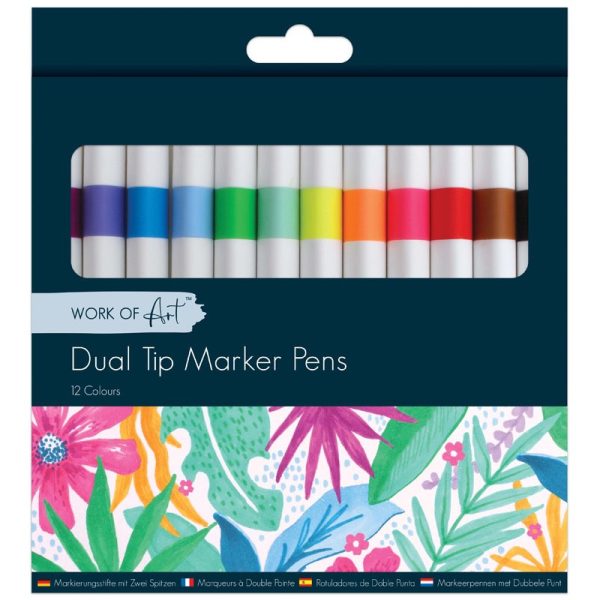 WORK OF ART DOUBLE ENDED FELT TIP PENS