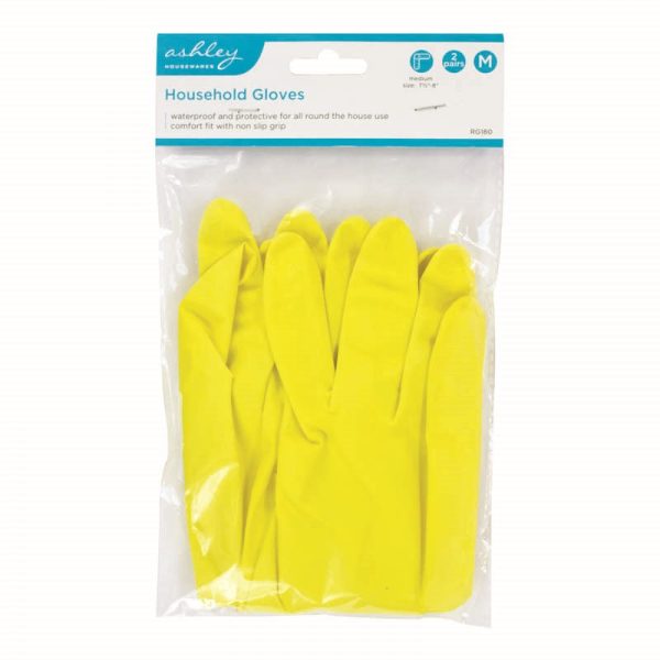ASHLEY HOUSEHOLD GLOVES 2 PAIRS MEDIUM