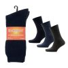 MENS THERMAL SOCKS 3 PACK ASSORTED COLOURS PACK OF 4