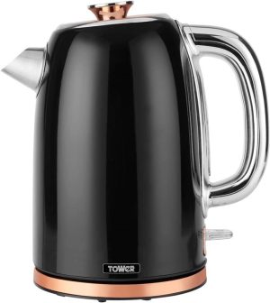 TOWER BOTTEGA STAINLESS STEEL KETTLE BLACK 3000W 1.7L - ROSE GOLD EDITION