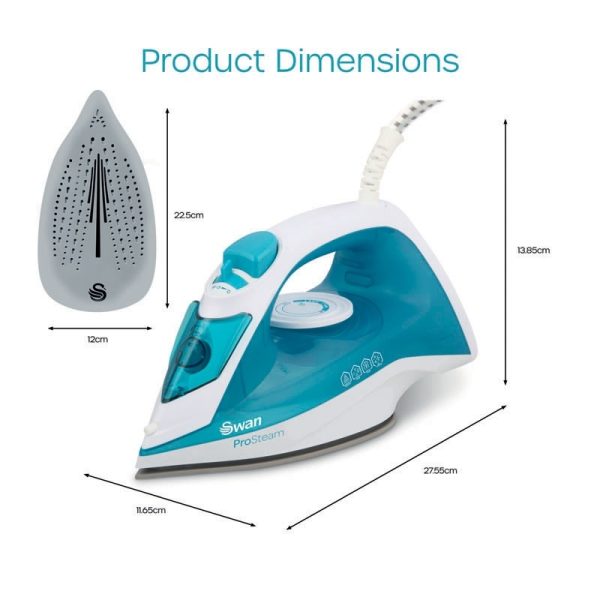 SWAN STEAM IRON 2200W WHITE AND AQUA
