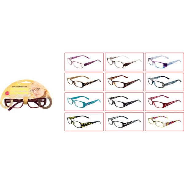 LADIES READING GLASSES DIAMOND +2.00 PACK OF 16