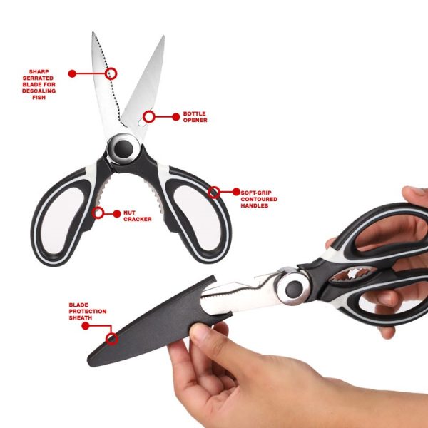 DEKTON KITCHEN SCISSORS WITH BLADE 8"