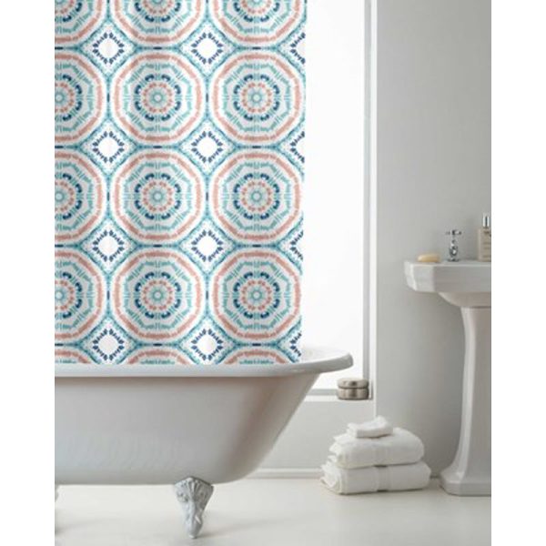 COUNTRYCLUB PEVA SHOWER CURTAIN WITH HOOKS PENNY