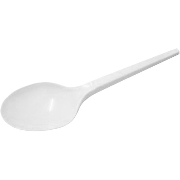 THL TEA SPOON REUSABLE WHITE 100PCS