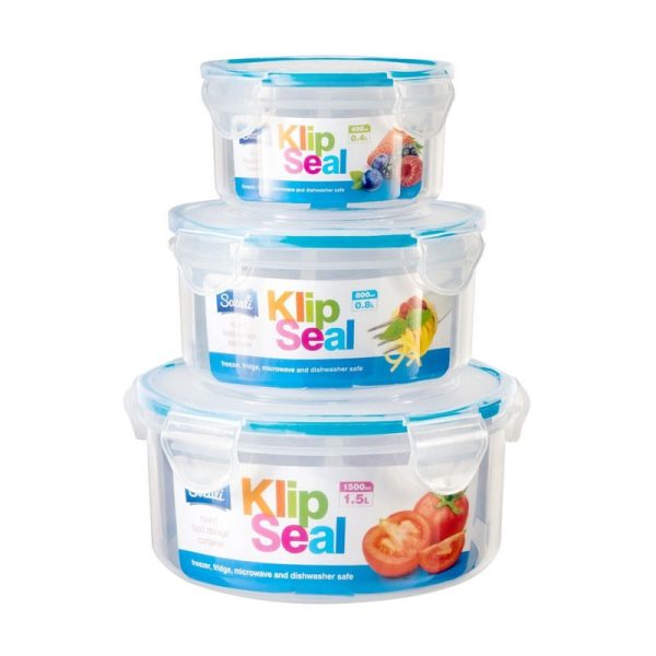 SOZALI KILPSEAL ROUND CONTAINERS 1.5/0.8/0.4 LTR