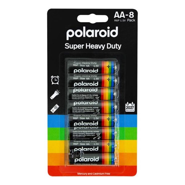 POLAROID SUPER HEAVY DUTY BATTERIES AA PACK OF 8
