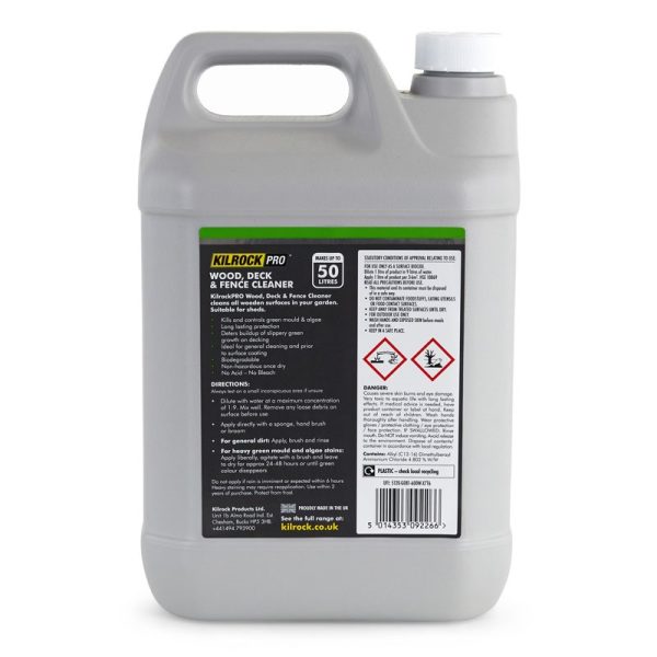 KILROCK PRO WOOD, DECK & FENCE CLEANER 5 LITRE