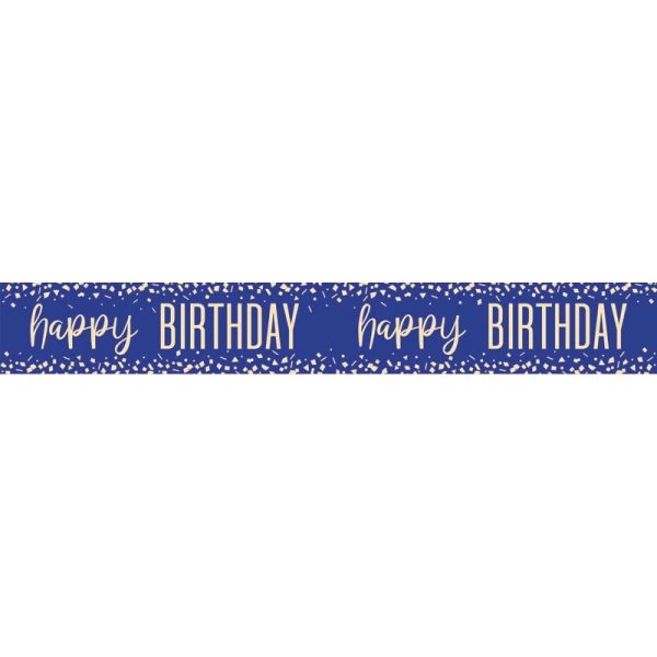 BANNER BRIGHT CONFETTI HAPPY BIRTHDAY NAVY 9FT