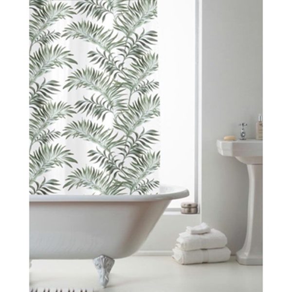 COUNTRYCLUB PEVA SHOWER CURTAIN WITH HOOKS LEAF