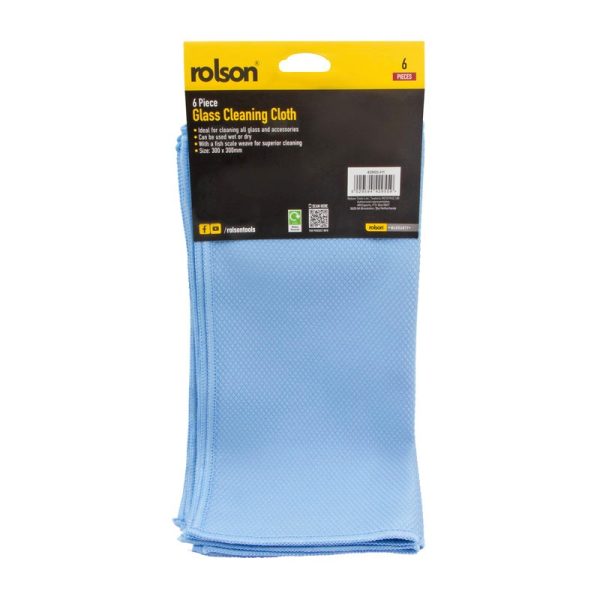 ROLSON GLASS CLEANING TOWEL 6PC 300X300MM
