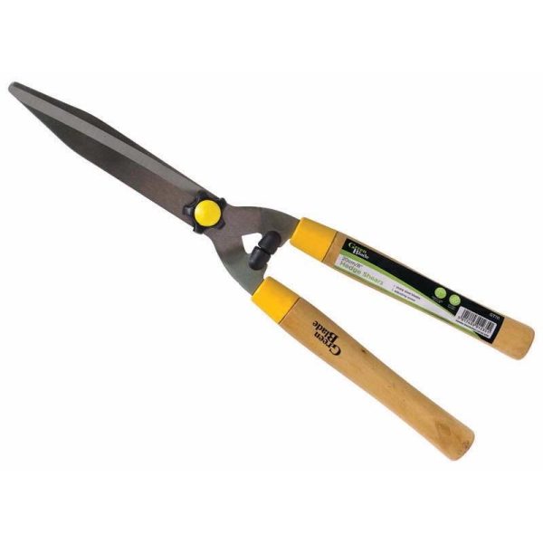 GREEN BLADE HEDGE SHEARS WITH WOODEN HANDLE
