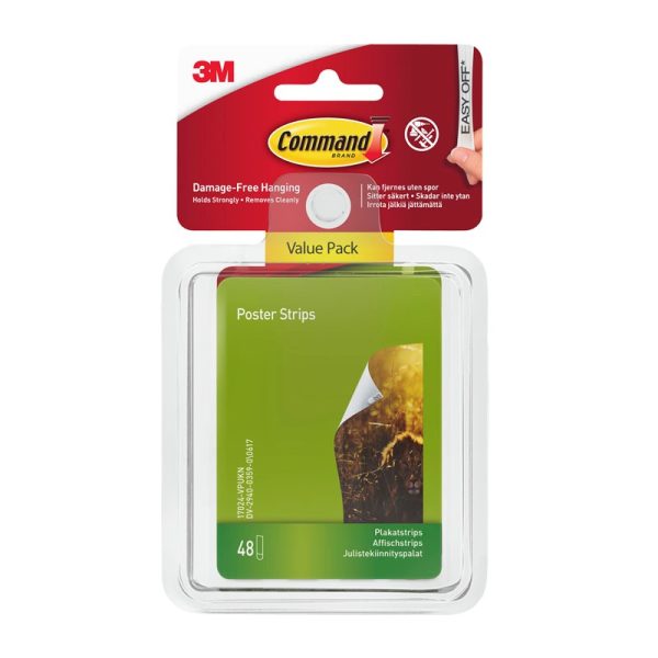 COMMAND POSTER STRIPS VALUE PACK 48PC