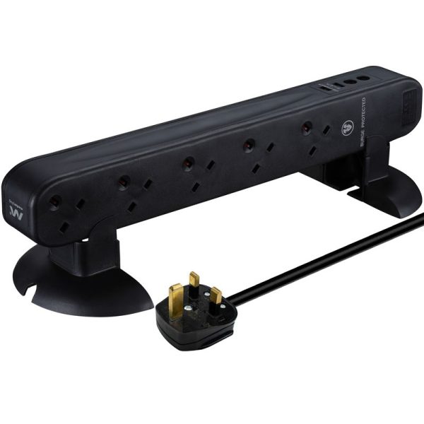 MASTERPLUG SURGE EXTENSION LEAD 10 GANG 1MTR CABLE AND USB