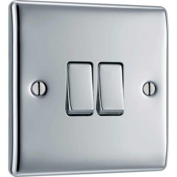 BG DOUBLE SWITCH POLISHED CHROME
