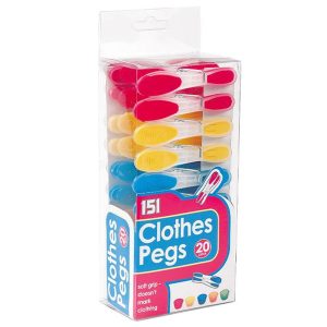151 Soft Grip Clothes Pegs Pack Of 20