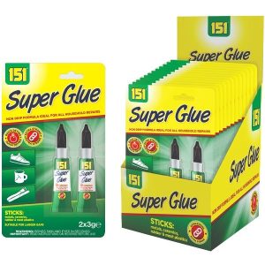 151 Non Drip Extra Strong Super Glue CDU 3g Pack Of 2
