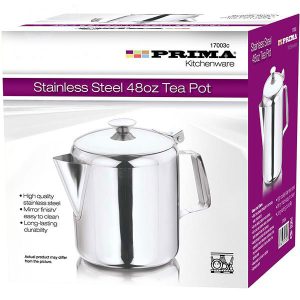 Prima Stainless Steel 48oz Tea Pot 1400ml