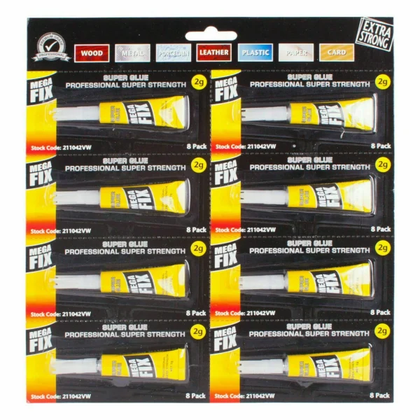 Maxifix Super Strength Super Glue 2g Pack Of 8