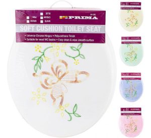 Prima Soft Cushion Embroidered Toilet Seat Assorted 18"